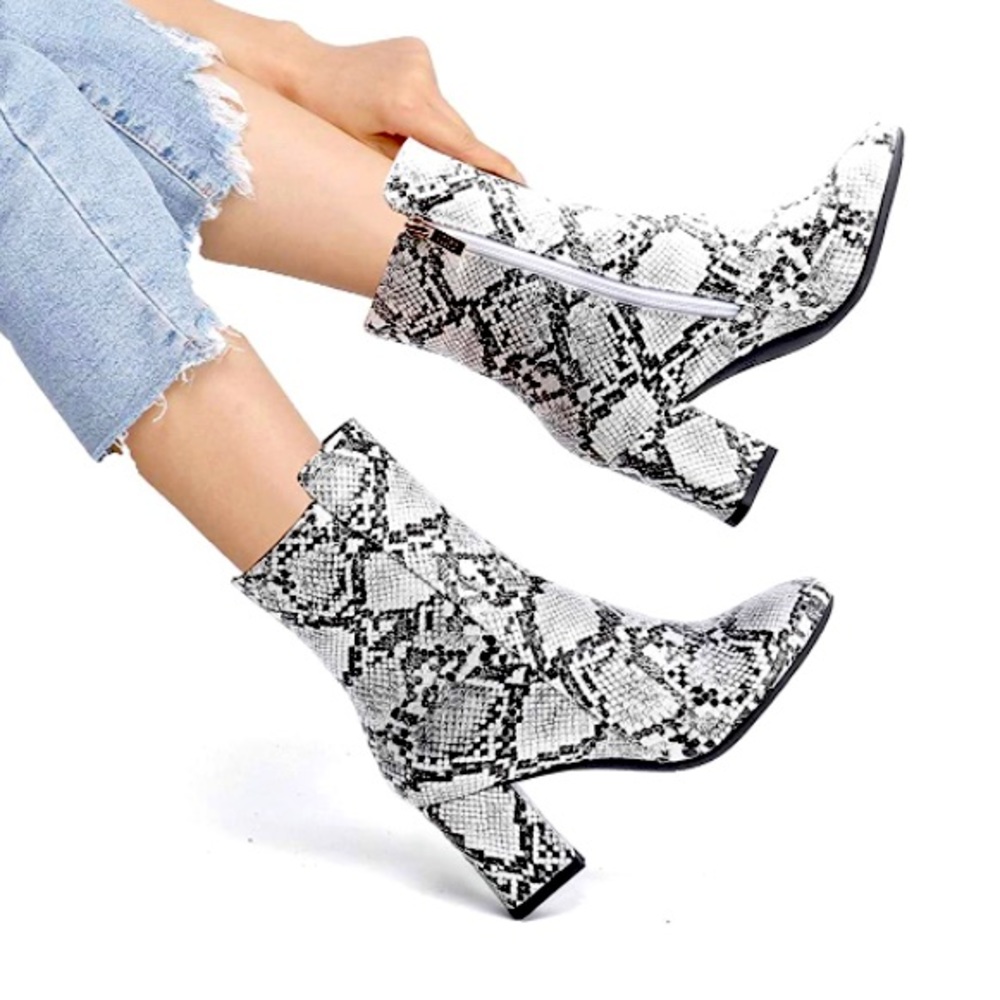 COPY - IDIFU • Faux snakeskin booties